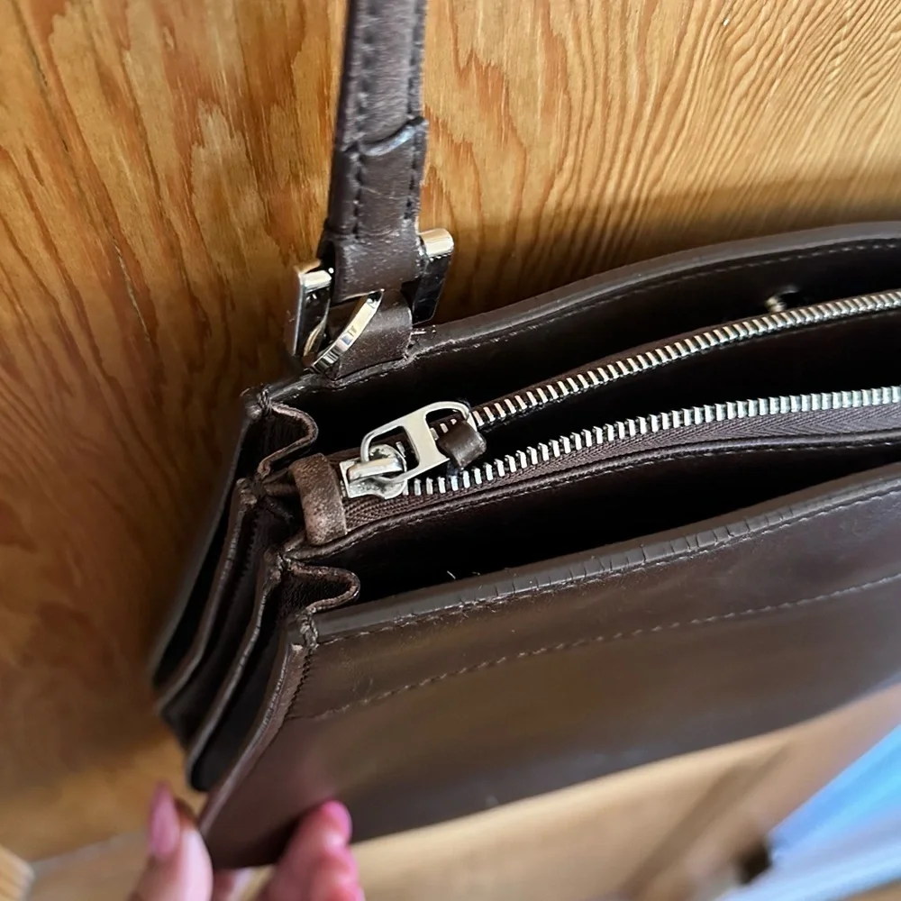 loro piana milky way leather brown crossbody bag